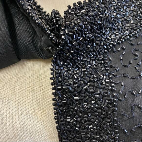 Vintage Sténay Plus black silk‎ beaded open longline Cardigan Size 1X - Picture 3 of 15